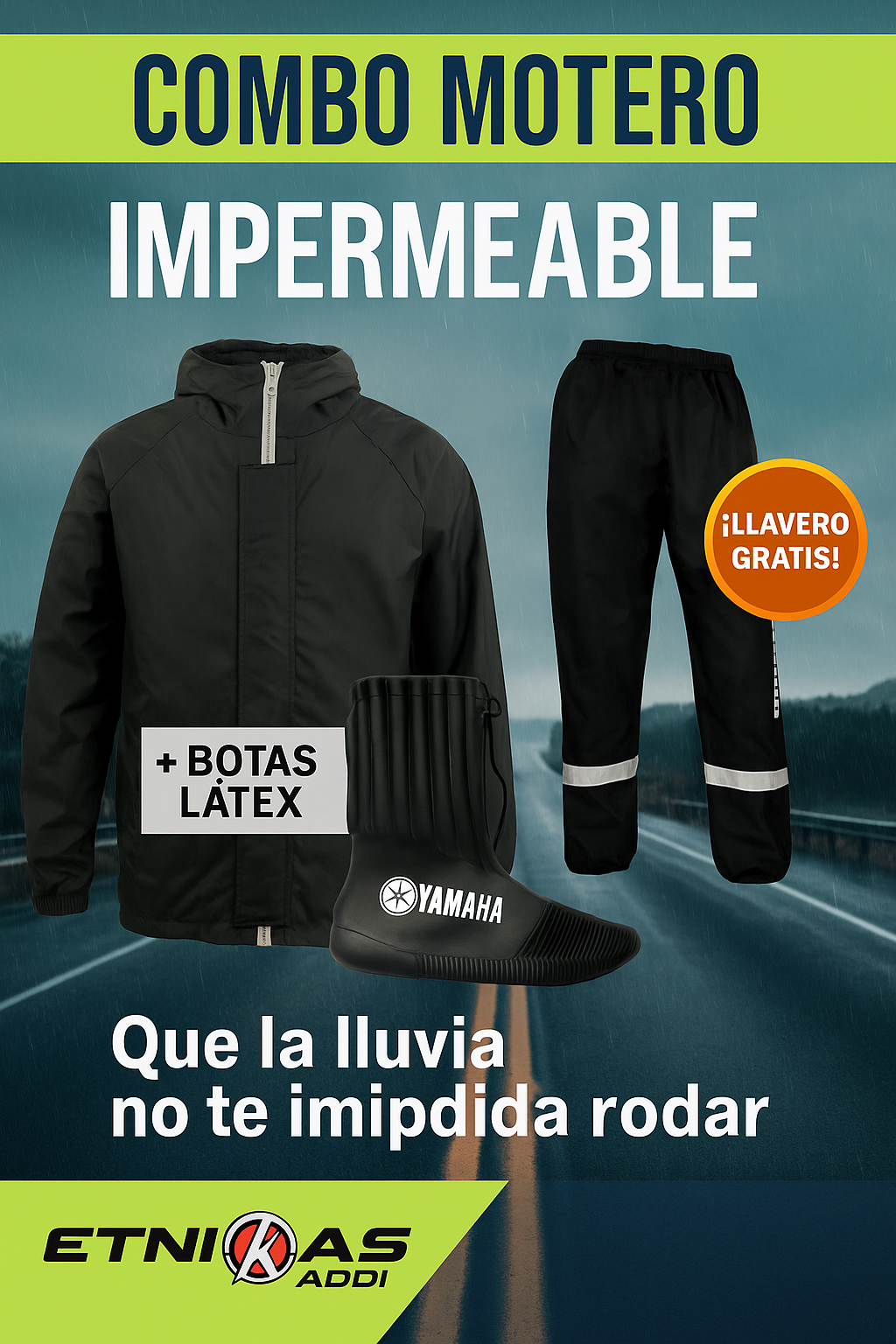 Combo Impermeable Motero – Siliconado S8+ Botas de Látex