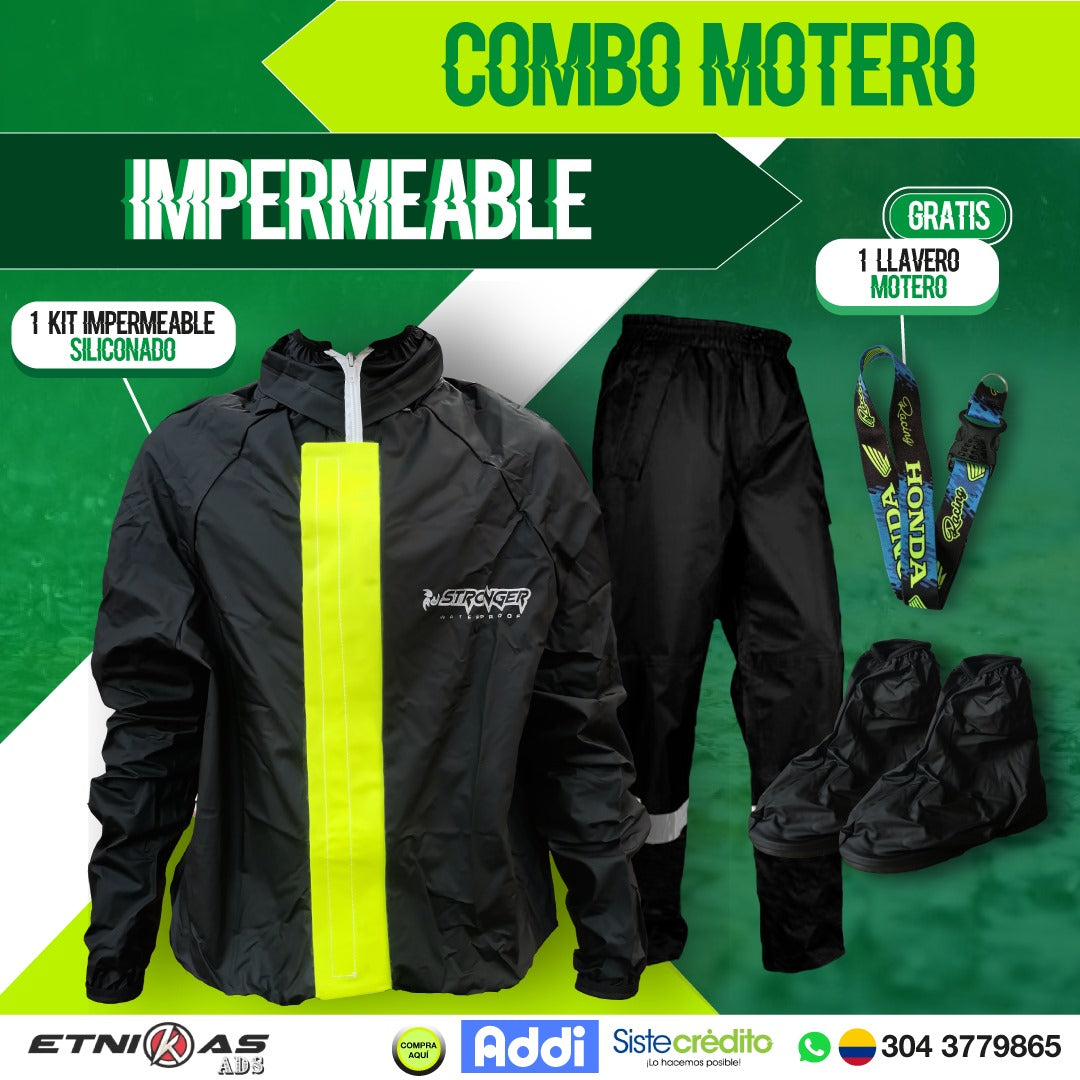 ¡Compra 🔥 KIT Impermeable Motero Rainguard C8-Protección Total Bajo la Lluvia-GRATIS LLAVERO MOTERO