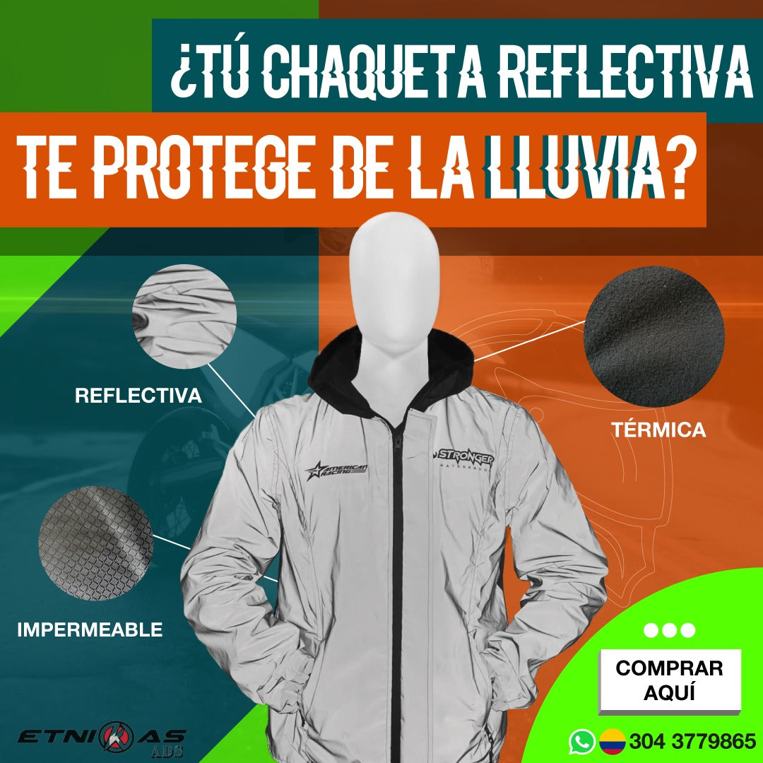 ¡Protección Total en Ruta!CHAQUETA Reflectiva + GUANTES 🛡️🔥
