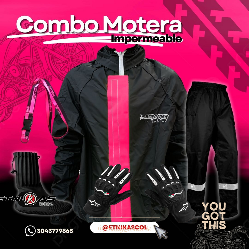 ¡Compra  🔥 Combo Especial Impermeable Motero Rainguard C8 + Botas Látex + Guantes con Protecciones 🏍️💥