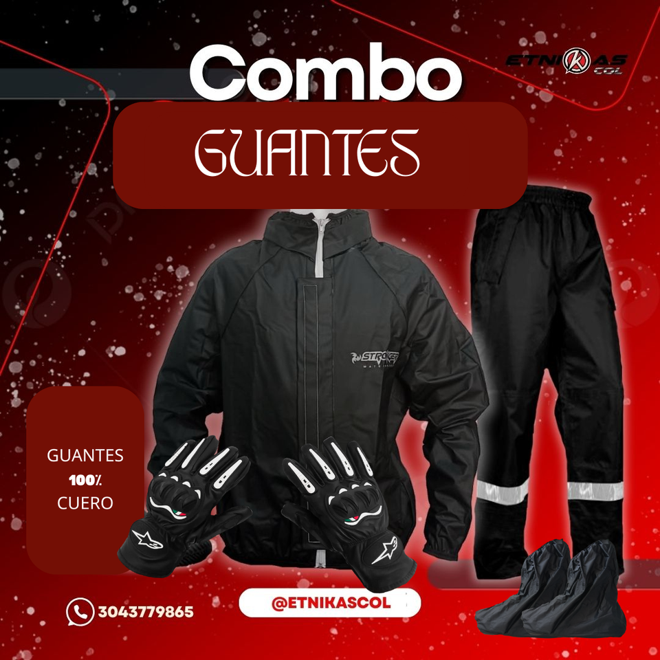 Kit impermeable motero Rainguard c8+GUANTES
