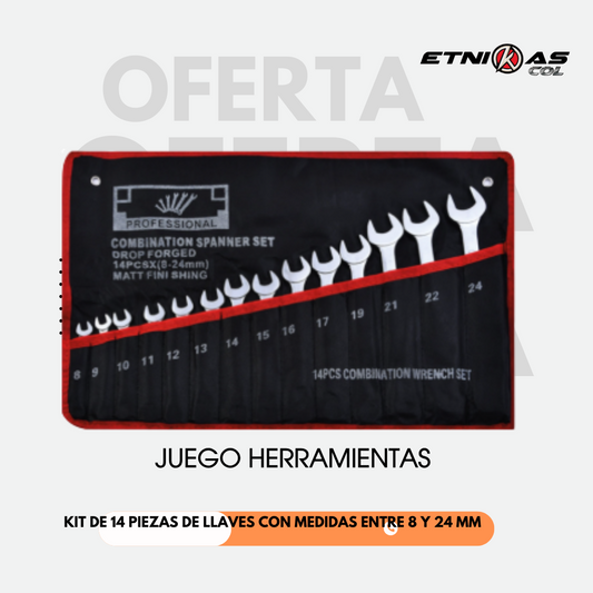 JUEGO LLAVES ACERO INOXIDABLE