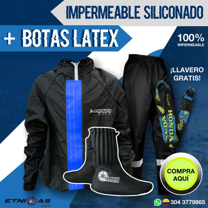 Combo Impermeable Motero  – Siliconado S8+ Botas de Látex